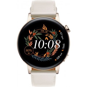 Huawei Watch GT | 3 | Smart watch | Stainless steel | 42 mm | Gold | White | Dustproof | Waterproof